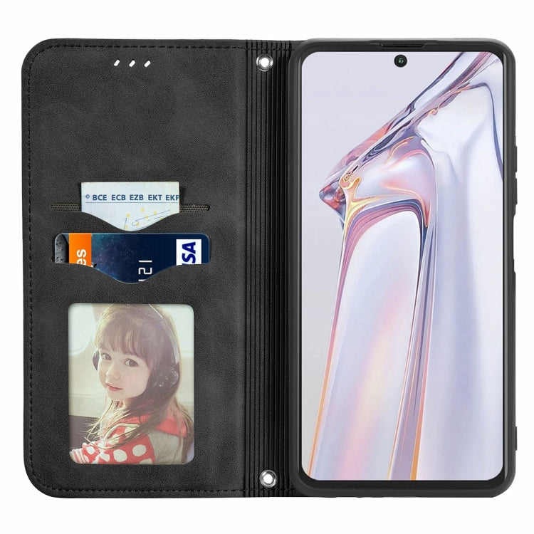 For Blackview A100 Retro Skin Feel Business Magnetic Horizontal Flip Leather Case with Holder & Card Slots & Wallet & Photo Frame(Black) - More Brand by buy2fix | Online Shopping UK | buy2fix