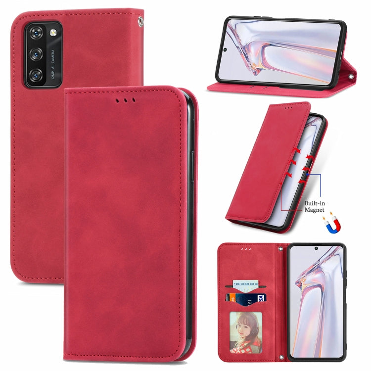 For Blackview A100 Retro Skin Feel Business Magnetic Horizontal Flip Leather Case with Holder & Card Slots & Wallet & Photo Frame(Red) - More Brand by buy2fix | Online Shopping UK | buy2fix