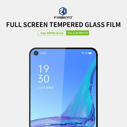 For OPPO A11s PINWUYO 9H 2.5D Full Screen Tempered Glass Film(Black) - OPPO Tempered Glass by PINWUYO | Online Shopping UK | buy2fix