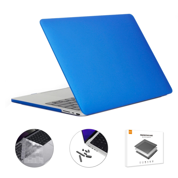 ENKAY Hat-Prince 3 in 1 Matte Laptop Protective Case + TPU Keyboard Film + Anti-dust Plugs Set for MacBook Pro 16.2 inch A2485 2021/A2880 2023, Version:US Version(Dark Blue) - MacBook Pro Cases by ENKAY | Online Shopping UK | buy2fix