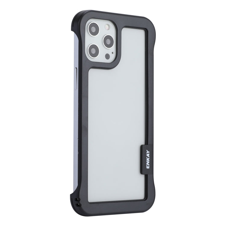 For iPhone 12 / 12 Pro ENKAY Frameless Hollow Shockproof PC Case(Black) - iPhone 12 / 12 Pro Cases by ENKAY | Online Shopping UK | buy2fix