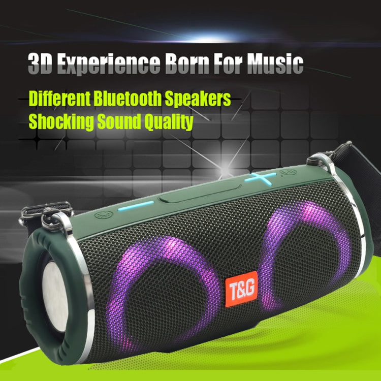 T&G TG642 RGB Light Waterproof  Portable Bluetooth Speaker Support FM / TF Card(Blue) - Desktop Speaker by T&G | Online Shopping UK | buy2fix