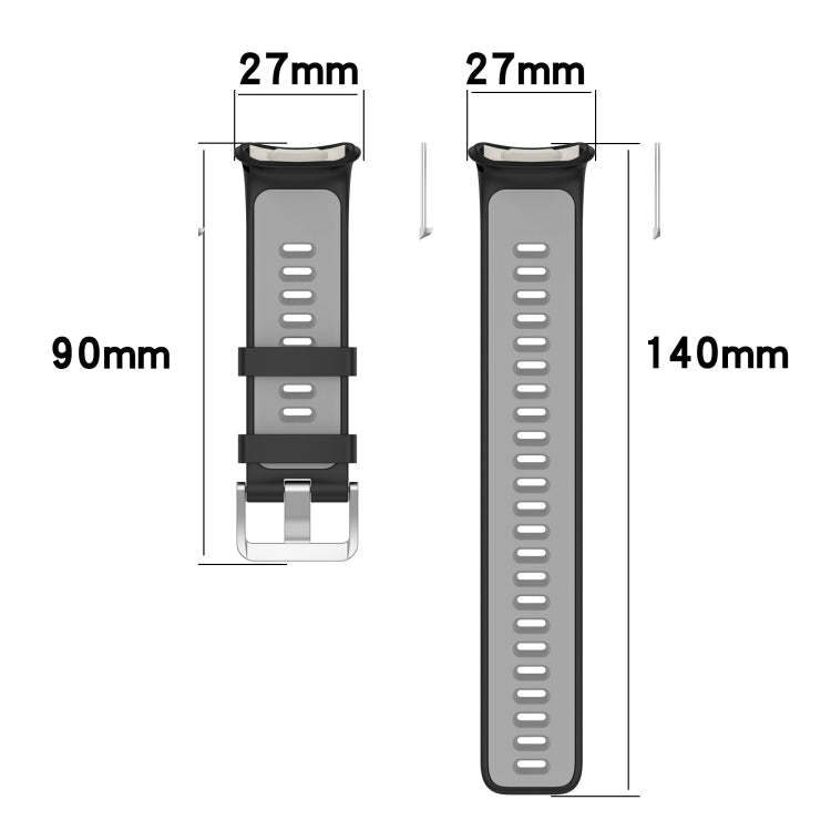 Two-color Silicone Watch Band for POLAR Vantage V2 with Original Raw Ears(White+Gray) -  by buy2fix | Online Shopping UK | buy2fix