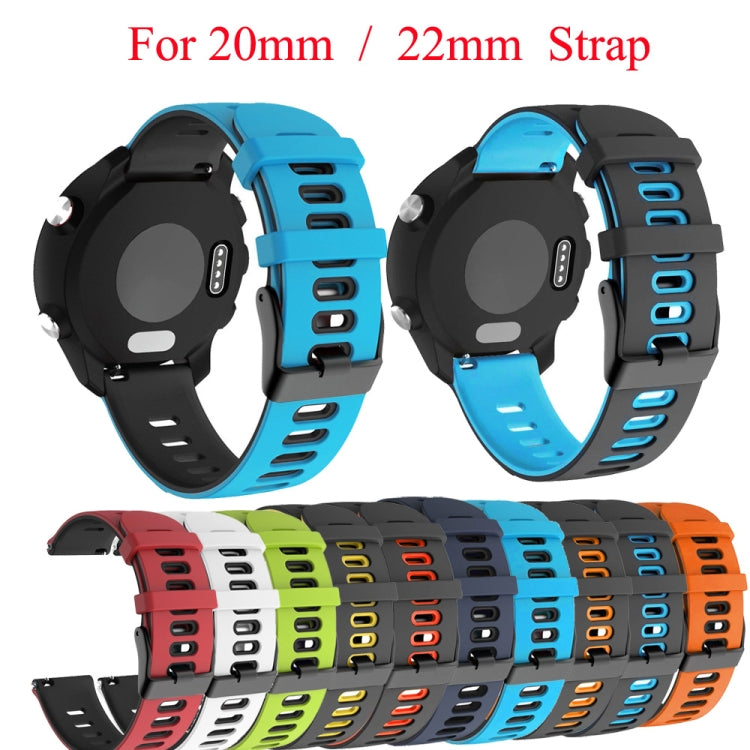 For Samsung Galaxy Watch 46mm 22mm Mixed-Color Silicone Watch Band(Dark Blue Black) - Watch Bands by buy2fix | Online Shopping UK | buy2fix