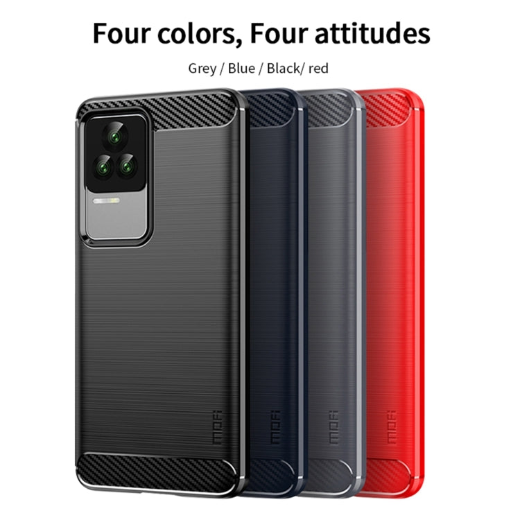 For Xiaomi Redmi K50 / K50 Pro MOFI Gentleness Brushed Carbon Fiber Soft TPU Case(Blue) - Xiaomi Cases by MOFI | Online Shopping UK | buy2fix