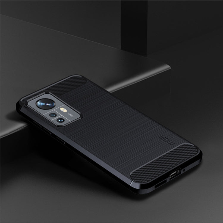 For Xiaomi 12 Pro MOFI Gentleness Brushed Carbon Fiber Soft TPU Case(Blue) - Xiaomi Cases by MOFI | Online Shopping UK | buy2fix