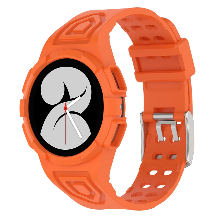 For Samsung Galaxy Watch 40MM Silicone Integrated Watch Band(Orange) - Watch Bands by buy2fix | Online Shopping UK | buy2fix