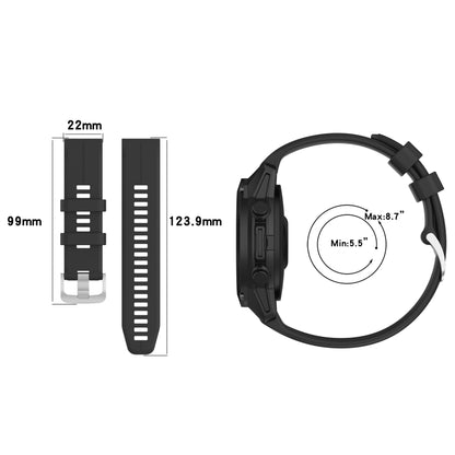 For Garmin Fenix 6 GPS 22mm Solid Color Silicone Watch Band(White) - Watch Bands by buy2fix | Online Shopping UK | buy2fix