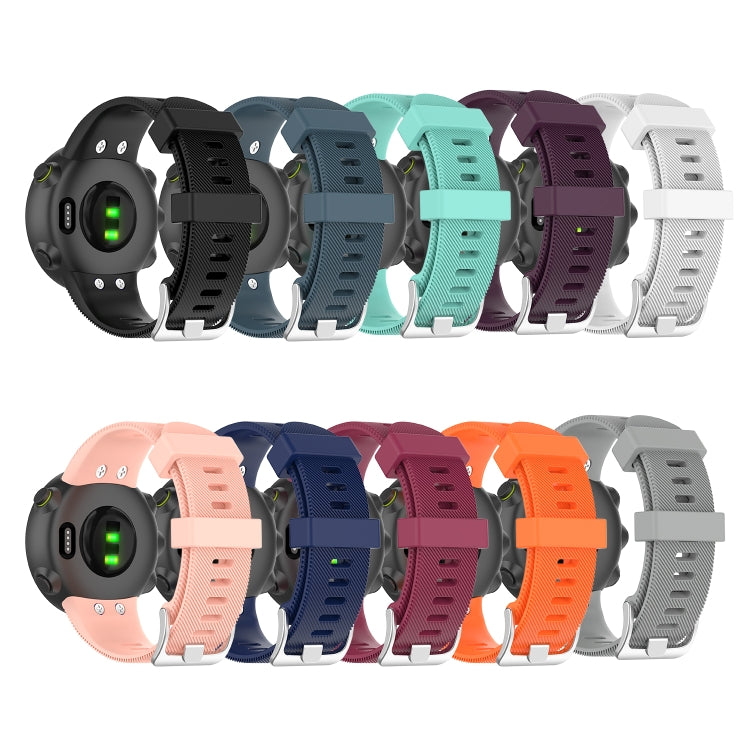 For Garmin Forerunner 45 / Forerunner 45S Universal Twill Solid Color Silicone Watch Band(Pink) - Watch Bands by buy2fix | Online Shopping UK | buy2fix