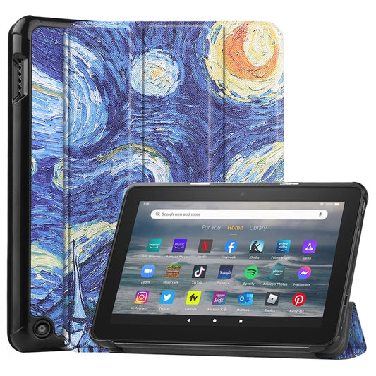 For Amazon Fire 7 12th 2022 JSM Smart Leather Tablet Case(Starry Sky) - Amazon by jumper | Online Shopping UK | buy2fix