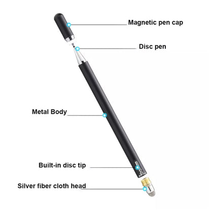 AT-30 2-in-1  Silicone Sucker + Conductive Cloth Head Handwriting Touch Screen Pen Mobile Phone Passive Capacitive Pen(White) - Stylus Pen by buy2fix | Online Shopping UK | buy2fix