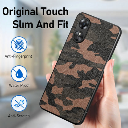 For OPPO A17 Camouflage Leather Back Cover Phone Case(Yellow) - OPPO Cases by buy2fix | Online Shopping UK | buy2fix