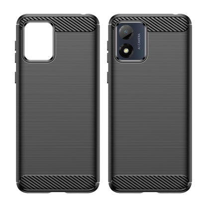 For Motorola Moto E13 Brushed Texture Carbon Fiber TPU Phone Case(Black) - Motorola Cases by buy2fix | Online Shopping UK | buy2fix