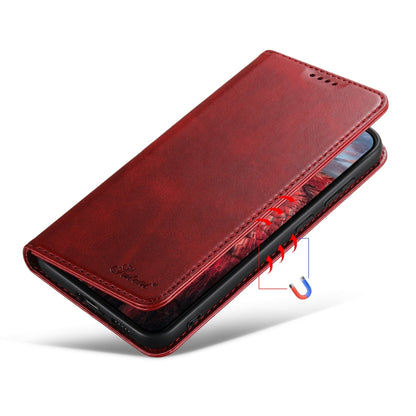 For Samsung Galaxy S24 Ultra 5G Suteni Calf Texture Horizontal Flip Leather Phone Case(Red) - Galaxy S24 Ultra 5G Cases by Suteni | Online Shopping UK | buy2fix