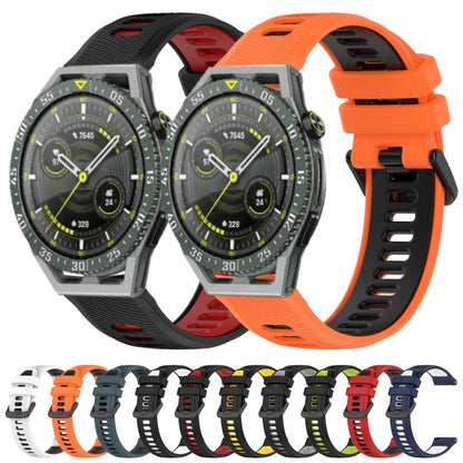 For Huawei GT2 Pro 22mm Sports Two-Color Silicone Watch Band(Black+Red) - Watch Bands by buy2fix | Online Shopping UK | buy2fix