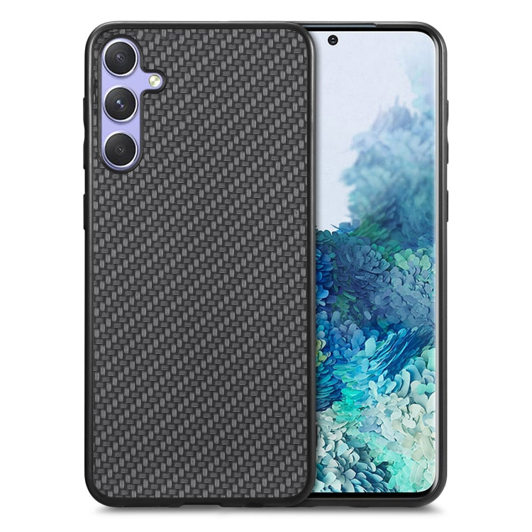 For Samsung Galaxy S25+ 5G Carbon Fiber Texture Leather Back Cover Phone Case(Black) - Galaxy Phone Cases by buy2fix | Online Shopping UK | buy2fix