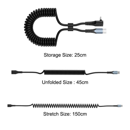 ENKAY Type-C to Type-C / 8 Pin 3A Elbow Expansion Spring Coiled Fast Chrging Data Cable, Length: 1.5m - 2 in 1 Cable by ENKAY | Online Shopping UK | buy2fix