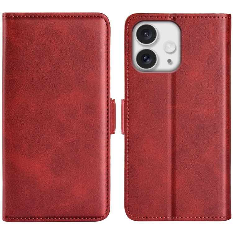 For iPhone 16 Pro Dual-side Magnetic Buckle Horizontal Flip Leather Phone Case(Red) - iPhone 16 Pro Cases by buy2fix | Online Shopping UK | buy2fix