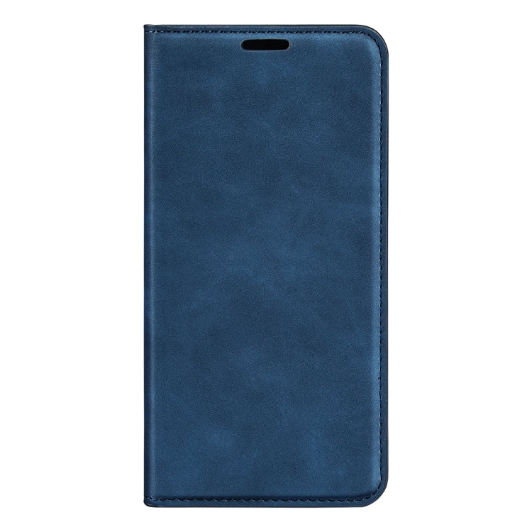 For iPhone 16 Plus Retro-skin  Magnetic Suction Leather Phone Case(Dark Blue) - iPhone 16 Plus Cases by buy2fix | Online Shopping UK | buy2fix