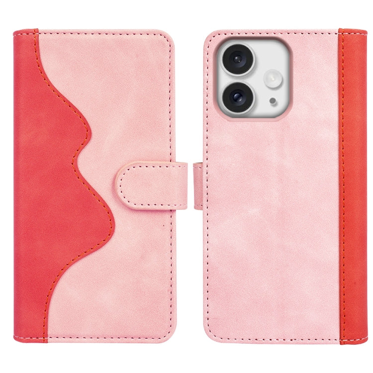 For iPhone 16 Pro Stitching Horizontal Flip Leather Phone Case(Red) - iPhone 16 Pro Cases by buy2fix | Online Shopping UK | buy2fix