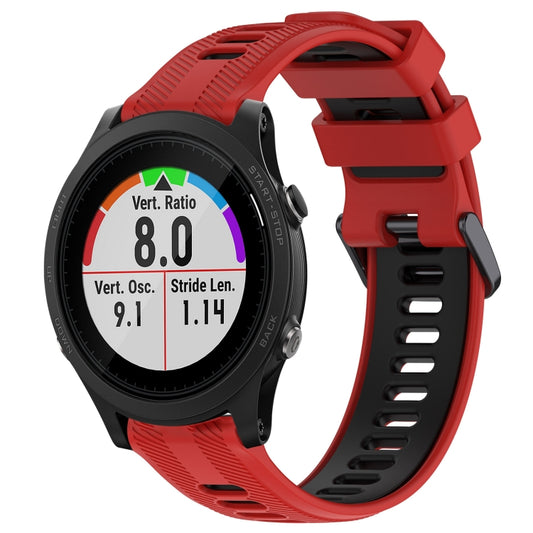 For Garmin Forerunner 935 Sports Two-Color Silicone Watch Band(Red+Black) - Watch Bands by buy2fix | Online Shopping UK | buy2fix