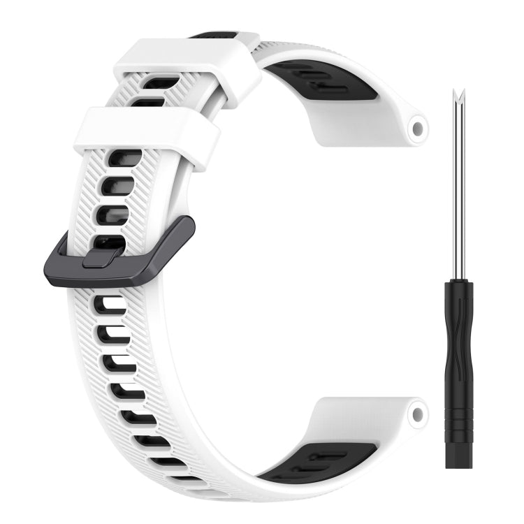 For Garmin Instinct 2 Sports Two-Color Silicone Watch Band(White+Black) - Watch Bands by buy2fix | Online Shopping UK | buy2fix