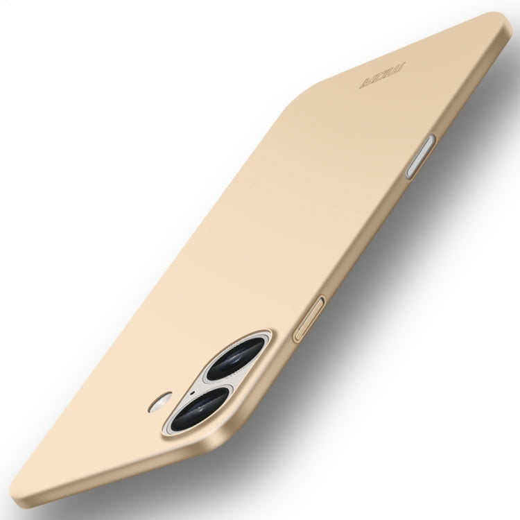 For iPhone 16 Plus MOFI Frosted PC Ultra-thin Hard Phone Case(Gold) - iPhone 16 Plus Cases by MOFI | Online Shopping UK | buy2fix