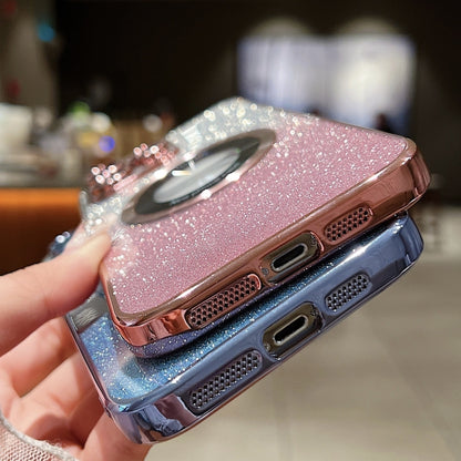 For iPhone 16 Plus Gradient Glitter Electroplating MagSafe TPU Phone Case(Rose) - iPhone 16 Plus Cases by buy2fix | Online Shopping UK | buy2fix