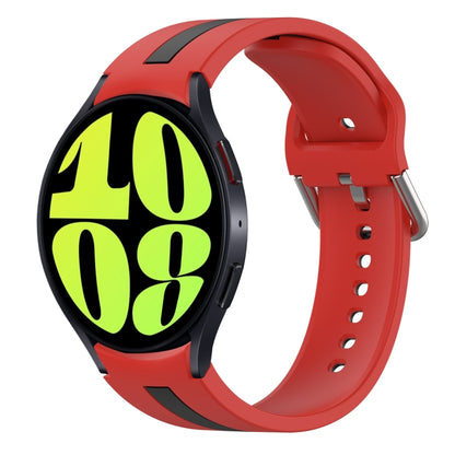 For Samsung Galaxy Watch 6 44mm Two-Color Silicone Watch Band(Red+Black) - Watch Bands by buy2fix | Online Shopping UK | buy2fix