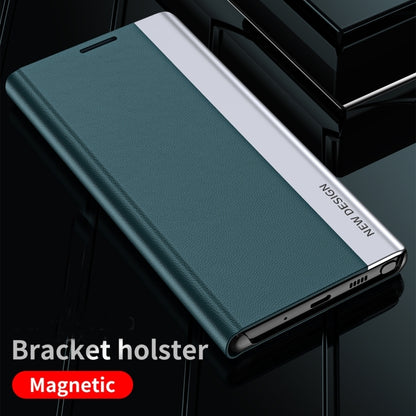 For iPhone 16 Pro Max Side Electroplated Adsorption Leather Phone Case(Green) - iPhone 16 Pro Max Cases by buy2fix | Online Shopping UK | buy2fix