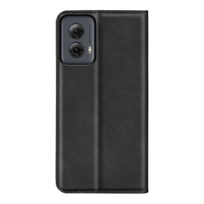 For Motorola Moto G Power 5G 2024 Retro-skin Magnetic Suction Leather Phone Case(Black) - Motorola Cases by buy2fix | Online Shopping UK | buy2fix