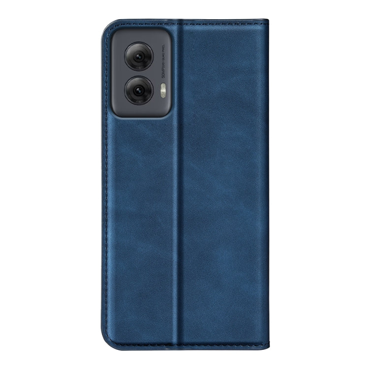 For Motorola Moto G Power 5G 2024 Retro-skin Magnetic Suction Leather Phone Case(Dark Blue) - Motorola Cases by buy2fix | Online Shopping UK | buy2fix