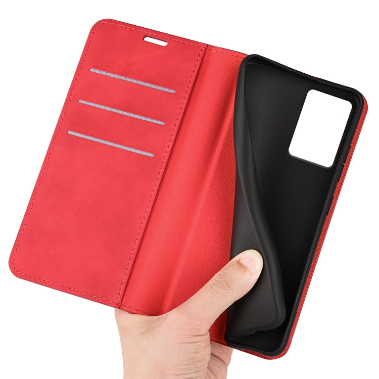 For Motorola Edge 5G 2024 Retro-skin Magnetic Suction Leather Phone Case(Red) - Motorola Cases by buy2fix | Online Shopping UK | buy2fix