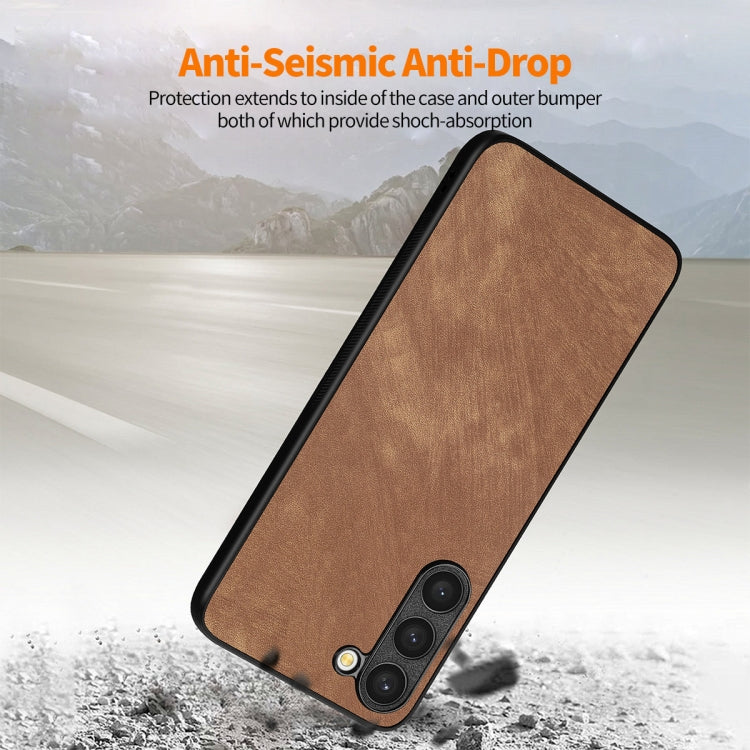 For Samsung Galaxy S23+ 5G ENKAY Retro Leather Skin PC Phone Case with 0.18mm Glass Film(Green) - Galaxy S23+ 5G Cases by ENKAY | Online Shopping UK | buy2fix