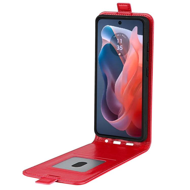 For Motorola Moto G Play 2024 R64 Texture Single Vertical Flip Leather Phone Case(Red) - Motorola Cases by buy2fix | Online Shopping UK | buy2fix