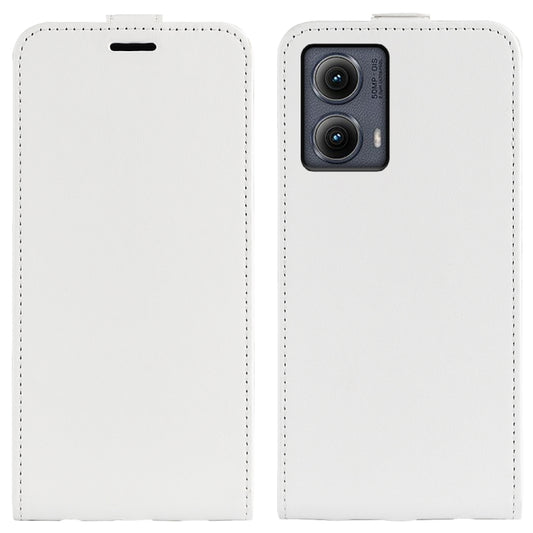 For Motorola Edge 5G 2024 R64 Texture Single Vertical Flip Leather Phone Case(White) - Motorola Cases by buy2fix | Online Shopping UK | buy2fix