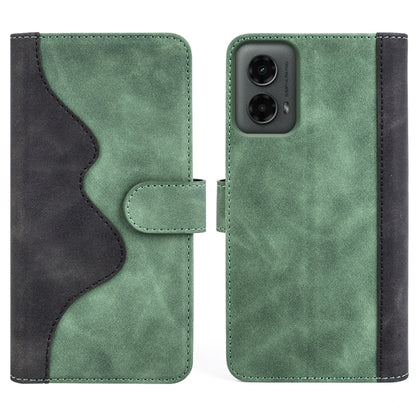 For Motolora Moto G 5G 2024 Stitching Horizontal Flip Leather Phone Case(Green) - Motorola Cases by buy2fix | Online Shopping UK | buy2fix