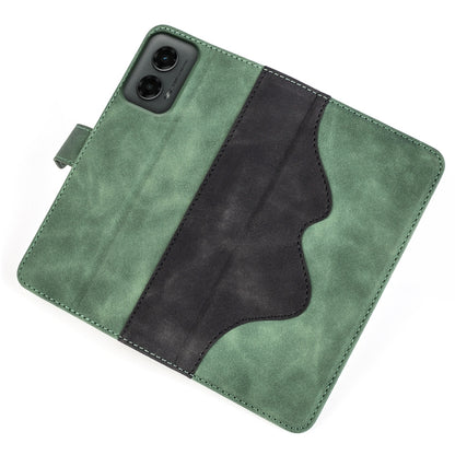 For Motolora Moto G 5G 2024 Stitching Horizontal Flip Leather Phone Case(Green) - Motorola Cases by buy2fix | Online Shopping UK | buy2fix