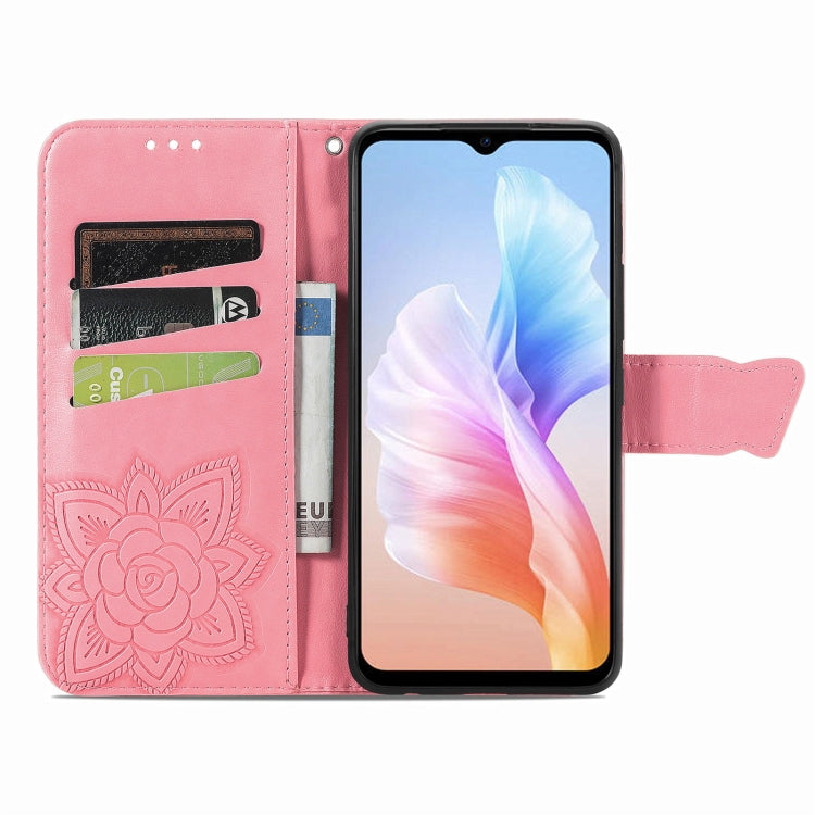 For DOOGEE X98 Pro / X98 Butterfly Love Flower Embossed Leather Phone Case(Pink) - Doogee Cases by buy2fix | Online Shopping UK | buy2fix