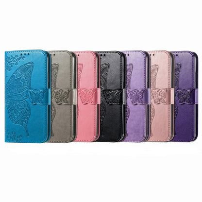 For DOOGEE X98 Pro / X98 Butterfly Love Flower Embossed Leather Phone Case(Blue) - Doogee Cases by buy2fix | Online Shopping UK | buy2fix