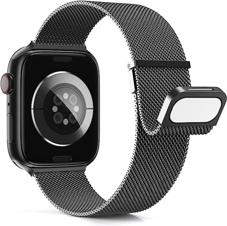 For Apple Watch SE 44mm Milan Double Magnetic Steel Mesh Watch Band(Gray) - Watch Bands by buy2fix | Online Shopping UK | buy2fix