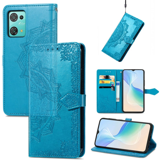 For Blackview C30 Mandala Flower Embossed Leather Phone Case(Blue) - More Brand by buy2fix | Online Shopping UK | buy2fix