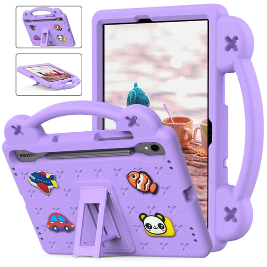 For Samsung Galaxy Tab S9 X710/X716B Handle Kickstand Children EVA Shockproof Tablet Case(Light Purple) - Galaxy Tab S9 Cases by buy2fix | Online Shopping UK | buy2fix