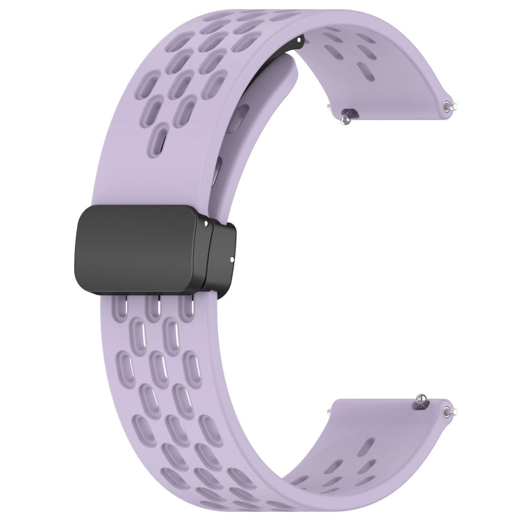 For Amazfit Bip 1S 20mm Folding Magnetic Clasp Silicone Watch Band(Purple) - Watch Bands by buy2fix | Online Shopping UK | buy2fix