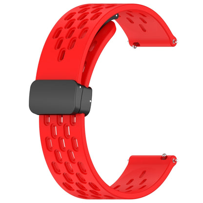 For Huawei Watch GT Runner 22mm Folding Magnetic Clasp Silicone Watch Band(Red) - Watch Bands by buy2fix | Online Shopping UK | buy2fix