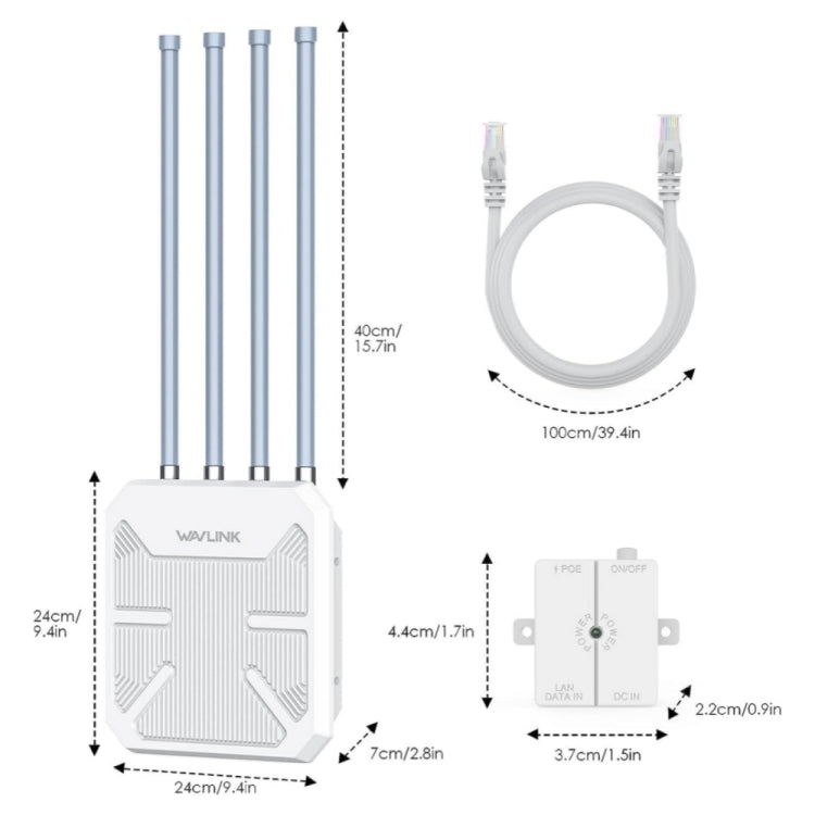 WAVLINK WN573HX1 WiFi 6 AX1800 IP67 Waterproof Outdoor Dual Band Wireless WiFi Routers, Plug:UK Plug - Wireless Routers by WAVLINK | Online Shopping UK | buy2fix