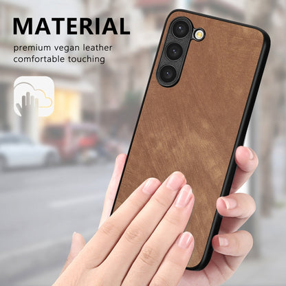 For Samsung Galaxy S25 5G Vintage Leather PC Back Cover Phone Case(Brown) - Galaxy S25 5G Cases by buy2fix | Online Shopping UK | buy2fix