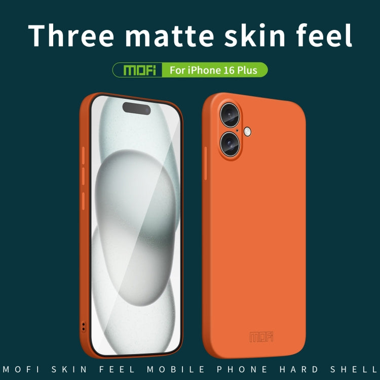 For iPhone 16 Plus MOFI Qin Series Skin Feel All-inclusive PC Phone Case(Orange) - iPhone 16 Plus Cases by MOFI | Online Shopping UK | buy2fix