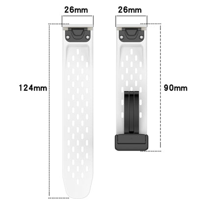 For Garmin Fenix 7X Pro Quick Release Holes Magnetic Buckle Silicone Watch Band(White) - Watch Bands by buy2fix | Online Shopping UK | buy2fix