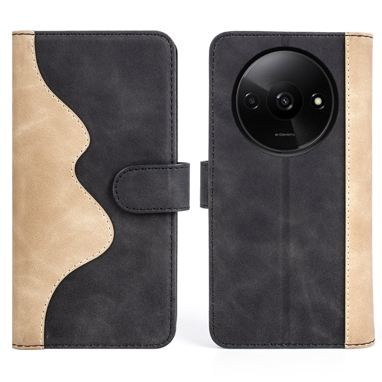 For Xiaomi Redmi A3 Stitching Horizontal Flip Leather Phone Case(Black) - Xiaomi Cases by buy2fix | Online Shopping UK | buy2fix